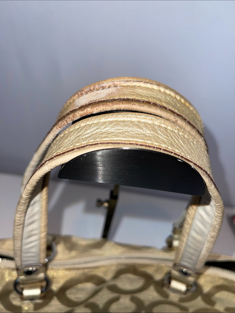 Coach Poppy Glam Gold Metallic Signature Lurex Tote Bag F1026-15865 - Picture 5 of 12